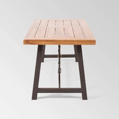 Catriona Rectangle Acacia Wood Industrial Dining Table - Teak - Christopher Knight Home 3 Catriona Rectangle Acacia Wood Industrial Dining Table - Teak - Christopher Knight Home