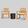 Tampa 3pc Acacia Wood & Wicker Patio Chat Set - Brown - Christopher Knight Home -Outdoor Living Shop GUEST e36f24b2 d2eb 4c37 8b1f 538b8ce80687