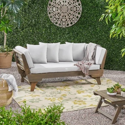 Ottavio Acacia Wood Outdoor Patio Daybed - Gray - Christopher Knight Home 3 Ottavio Acacia Wood Outdoor Patio Daybed - Gray - Christopher Knight Home
