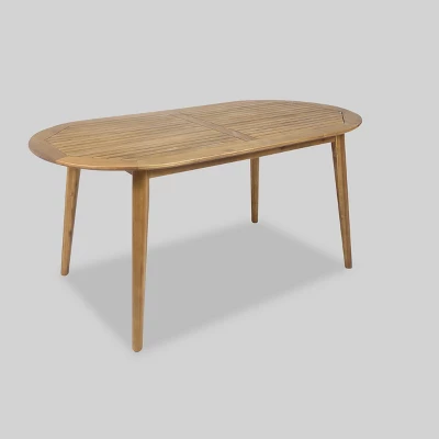 Fayette 7pc Acacia Wood And Wicker Dining Set - Brown - Christopher Knight Home 5 Fayette 7pc Acacia Wood And Wicker Dining Set - Brown - Christopher Knight Home - Image 3