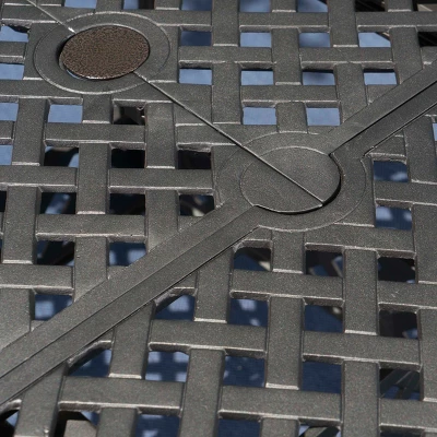 Carysfort 7pc Aluminum Dining Set - Black Sand - Christopher Knight Home 4 Carysfort 7pc Aluminum Dining Set - Black Sand - Christopher Knight Home - Image 2