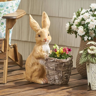 Christopher Knight Home 16" Wide Tooke Concrete Outdoor Novelty Rabbit Planter White/Brown 3 Christopher Knight Home 16" Wide Tooke Concrete Outdoor Novelty Rabbit Planter White/Brown