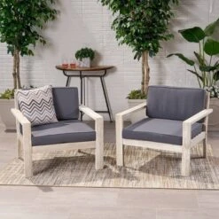 Santa Ana 2pk Acacia Club Accent Chairs Brushed Light Gray - Christopher Knight Home -Outdoor Living Shop GUEST e5ef650a 7a0c 4ef6 a453 7611f6e738ba