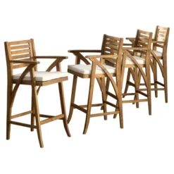 Hermosa 4pk Acacia Wood Patio Barstools - Christopher Knight Home -Outdoor Living Shop GUEST e68b03db 7117 4c90 a79e 9fa0bdbe71fa