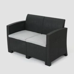 Daytona 4pc Faux Wicker Chat Set - Charcoal - Christopher Knight Home 10 Daytona 4pc Faux Wicker Chat Set - Charcoal - Christopher Knight Home -Outdoor Living Shop GUEST e700b371 0f2c 437d a5fd b28f4b0b5e97