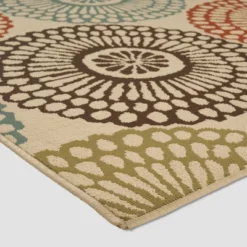 5' X 8' Seastar Medallion Outdoor Rug Beige/Blue - Christopher Knight Home