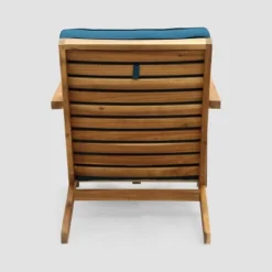 Leah 3pc Acacia Wood Chat Set - Brown/Dark Teal - Christopher Knight Home -Outdoor Living Shop GUEST e9f32bed a45d 4d9e 961d 5f1f96c7e87e