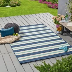 Ronan Geometric Outdoor Rug Blue/Ivory - Christopher Knight Home -Outdoor Living Shop GUEST ea6addfd d857 4fda 9d09 8e5b30547940