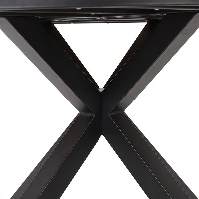 Soto Round Outdoor Acacia Wood Dining Table Teak/Black - Christopher Knight Home 3 Soto Round Outdoor Acacia Wood Dining Table Teak/Black - Christopher Knight Home