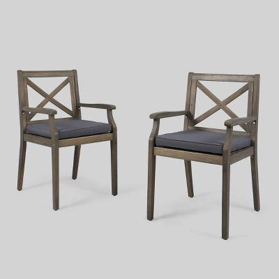 Perla 2pk Acacia Wood Patio Dining Chair - Christopher Knight Home 6 Perla 2pk Acacia Wood Patio Dining Chair - Christopher Knight Home - Image 4
