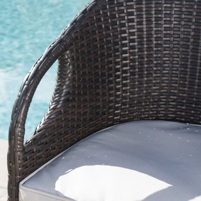 Dominica 3pc Square Wicker Outdoor Patio Bar Set - Brown - Christopher Knight Home 6 Dominica 3pc Square Wicker Outdoor Patio Bar Set - Brown - Christopher Knight Home - Image 4