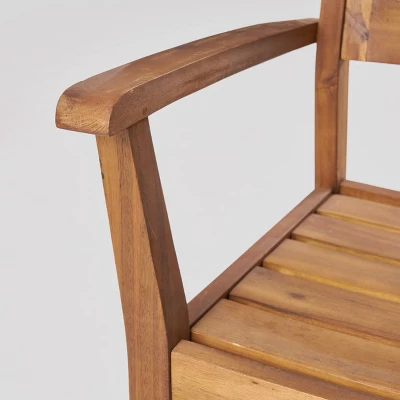 Balfour 9pc Acacia Wood Dining Set - Teak - Christopher Knight Home 6 Balfour 9pc Acacia Wood Dining Set - Teak - Christopher Knight Home - Image 4