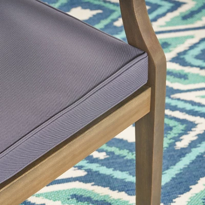 Perla 2pk Acacia Wood Patio Dining Chair - Christopher Knight Home 4 Perla 2pk Acacia Wood Patio Dining Chair - Christopher Knight Home - Image 2