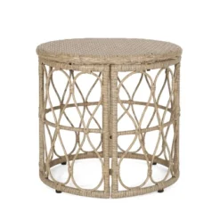 Bruce Outdoor Wicker Round Side Table Light Brown - Christopher Knight Home -Outdoor Living Shop GUEST f139a55e b02a 411a 84f6 451c623895d8 1