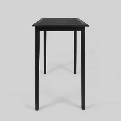 Polaris Acacia Wood Rectangle Bar Table Dark Gray - Christopher Knight Home 5 Polaris Acacia Wood Rectangle Bar Table Dark Gray - Christopher Knight Home - Image 3