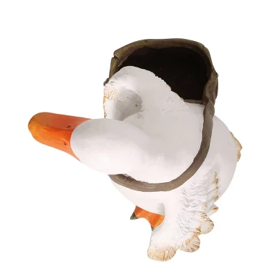 Christopher Knight Home 16" Wide Farnum Concrete Outdoor Novelty Goose Planter White/Brown 8 Christopher Knight Home 16" Wide Farnum Concrete Outdoor Novelty Goose Planter White/Brown - Image 6