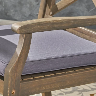 Pines 7pc Acacia Oval Wood Dining Set - Gray/Dark Gray - Christopher Knight Home 5 Pines 7pc Acacia Oval Wood Dining Set - Gray/Dark Gray - Christopher Knight Home - Image 3