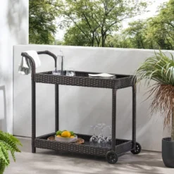 Savona Wicker Outdoor Serving Cart - Brown - Christopher Knight Home 15 Savona Wicker Outdoor Serving Cart - Brown - Christopher Knight Home -Outdoor Living Shop GUEST f604d357 716c 431e a7cf 70c46b895069