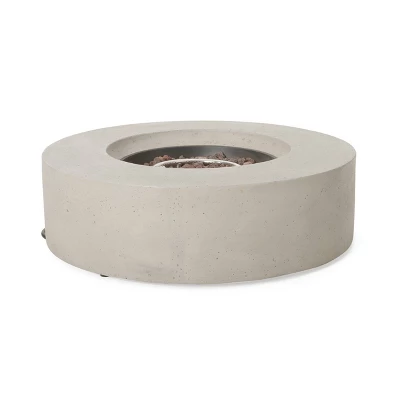 Aidan Outdoor 50000 BTU Light Weight Concrete Circular Fire Pit Light Gray - Christopher Knight Home 10 Aidan Outdoor 50000 BTU Light Weight Concrete Circular Fire Pit Light Gray - Christopher Knight Home - Image 8