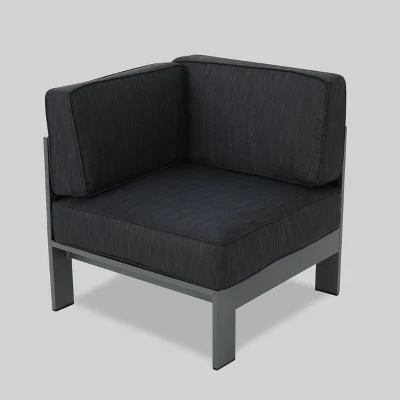 Cape Coral 5pc Aluminum Sofa Set With Cushions - Dark Gray - Christopher Knight Home 6 Cape Coral 5pc Aluminum Sofa Set With Cushions - Dark Gray - Christopher Knight Home - Image 4