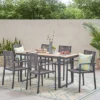 Harding 7pc Outdoor Aluminum Dining Set - Natural/Gray/Dark Gray - Christopher Knight Home 2 Harding 7pc Outdoor Aluminum Dining Set - Natural/Gray/Dark Gray - Christopher Knight Home -Outdoor Living Shop GUEST f7008245 6b89 415b b973 2f527d7e211f