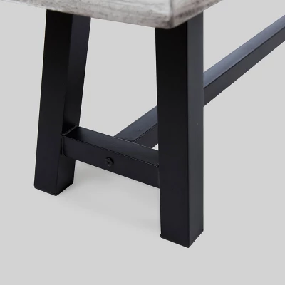 Carlisle Acacia Wood Dining Bench Light Gray - Christopher Knight Home 4 Carlisle Acacia Wood Dining Bench Light Gray - Christopher Knight Home - Image 2