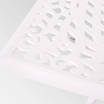 Phoenix Rectangle Aluminum Dining Table - White - Christopher Knight Home 4 Phoenix Rectangle Aluminum Dining Table - White - Christopher Knight Home - Image 2