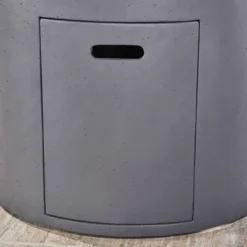 Aidan Outdoor Round Lightweight Concrete Gas Burning Fire Pit - Dark Gray - Christopher Knight Home -Outdoor Living Shop GUEST fb13624d 17b2 49a3 9451 7465bac81913