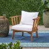 Solano Acacia Wood Club Chair Teak/ White - Christopher Knight Home -Outdoor Living Shop GUEST fb4be864 34f0 4f99 81cd f46869ac0c2d