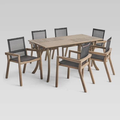 O'Shanter 7pc Acacia Dining Set - Christopher Knight Home 3 O'Shanter 7pc Acacia Dining Set - Christopher Knight Home