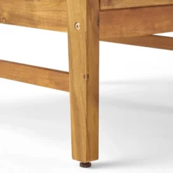 Perla 5pc Acacia Wood Sofa With Rectangular Fire Table - Teak/Cream/Light Gray - Christopher Knight Home -Outdoor Living Shop GUEST fb6789cb fa91 43d9 8583 34f7b55835d2