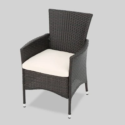 Dion 7pc Aluminum & Wicker Patio Dining Set - Brown - Christopher Knight Home 4 Dion 7pc Aluminum & Wicker Patio Dining Set - Brown - Christopher Knight Home - Image 2