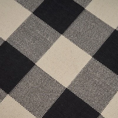 Crossroads Check Outdoor Rug Black/Ivory - Christopher Knight Home 6 Crossroads Check Outdoor Rug Black/Ivory - Christopher Knight Home - Image 4