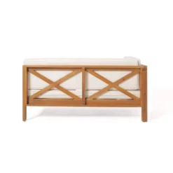 2pc Brava Outdoor Acacia Wood Left Arm Loveseat & Coffee Table With Cushion Teak/Beige - Christopher Knight Home -Outdoor Living Shop GUEST fdebed3b 6254 46b5 93a8 85f5834b4bfd