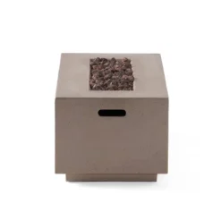 Aidan Outdoor 40000 BTU Light Weight Concrete Rectangular Fire Pit Light Gray - Christopher Knight Home -Outdoor Living Shop GUEST fdf70ccd bf53 48cc 9e5a 1962b6283a14