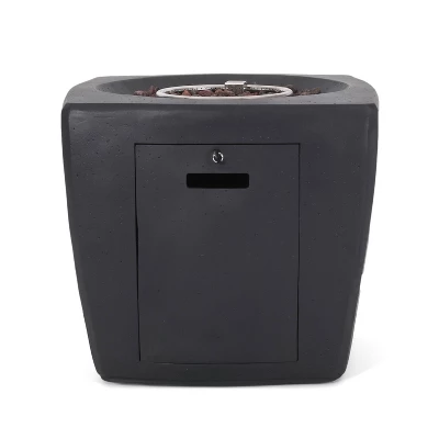 Holmwood Outdoor 40000 BTU Light Weight Concrete Square Fire Pit Dark Gray - Christopher Knight Home 6 Holmwood Outdoor 40000 BTU Light Weight Concrete Square Fire Pit Dark Gray - Christopher Knight Home - Image 4