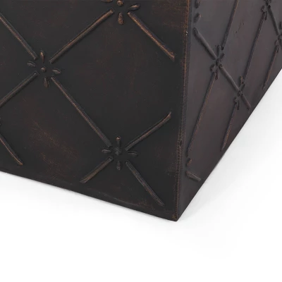 Acosta Outdoor Small Square Light Weight Concrete Side Table Antique Copper - Christopher Knight Home 6 Acosta Outdoor Small Square Light Weight Concrete Side Table Antique Copper - Christopher Knight Home - Image 4